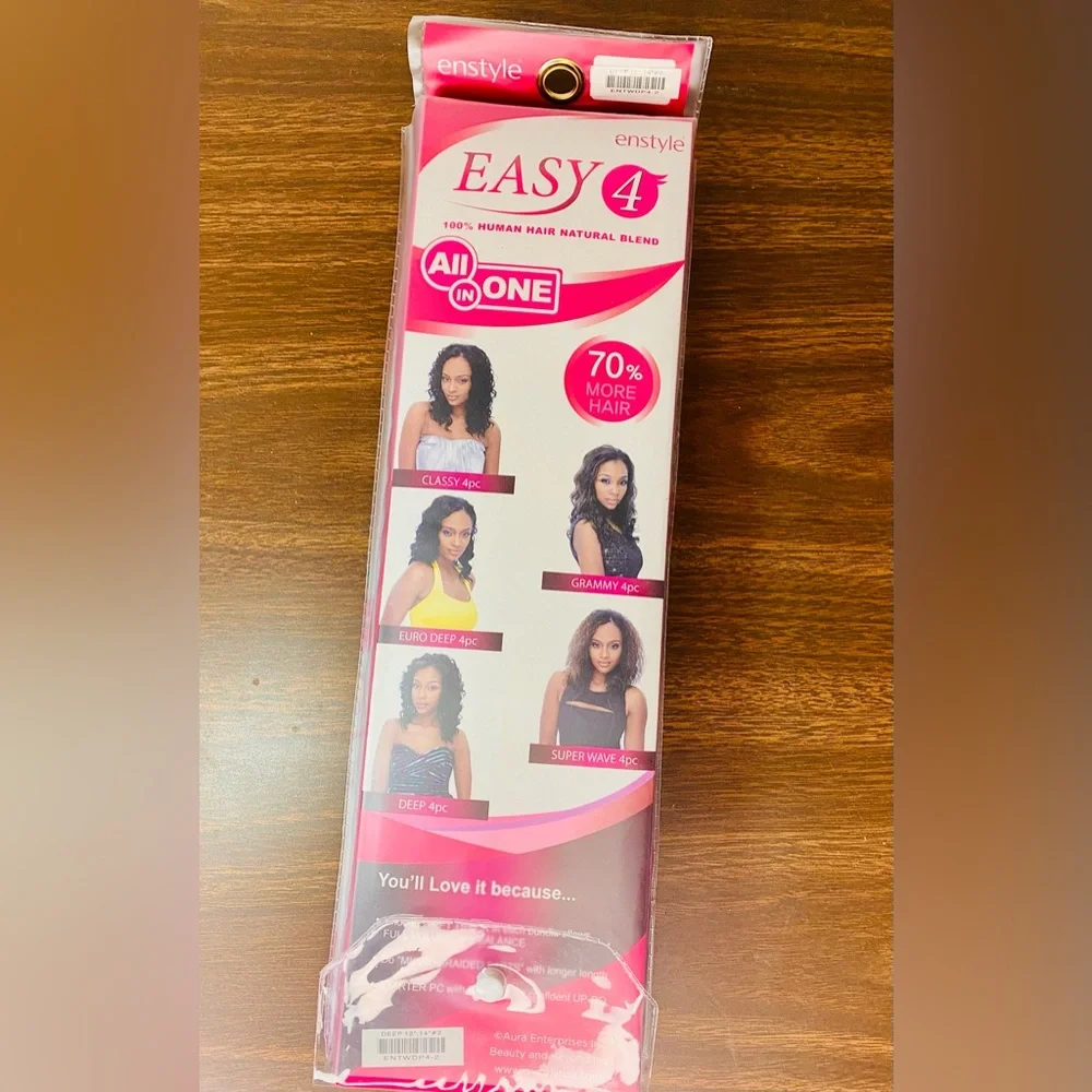 Enstyle Easy 4 All in One Human Hair Natural Blend Hair Deep Bundle Extensions - Picture 6 of 7